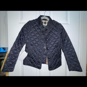 Excellent condition Girls Black quilted Burberry Jacket